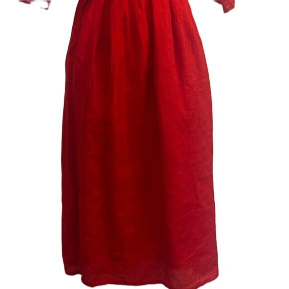 Red Bohemian Homemaker Midi Dress, Size Medium - Picture 2 of 4